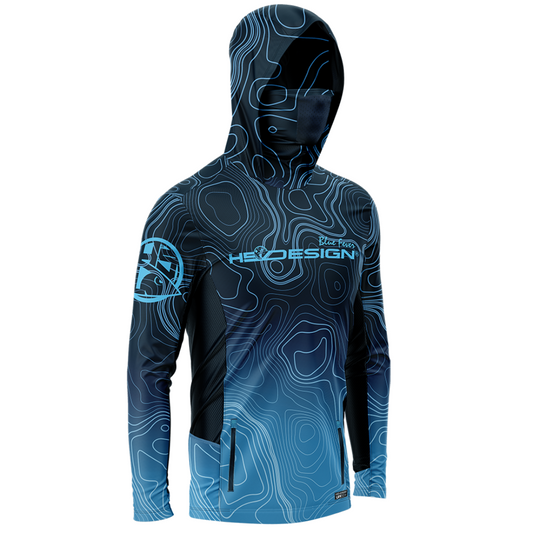 Hotspot Design - Hooded performance t-shirt Bathimetry