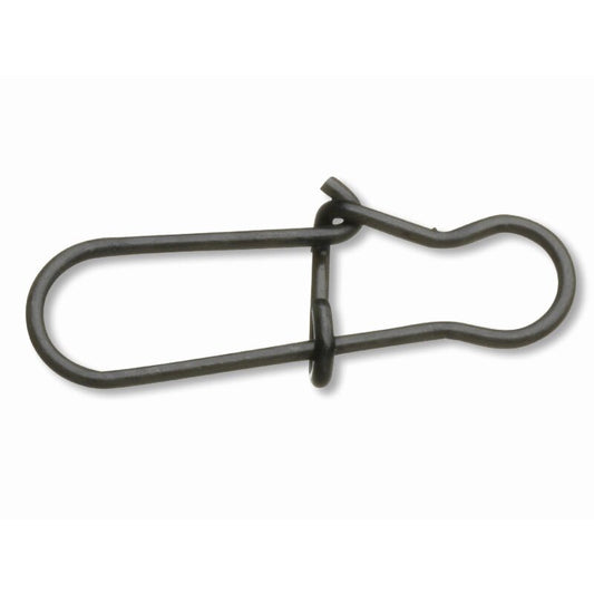 DAIWA Prorex Snap Gr.12 18kg 10Stk., durable black snap swivel for fishing, ideal for terminal tackle setups.